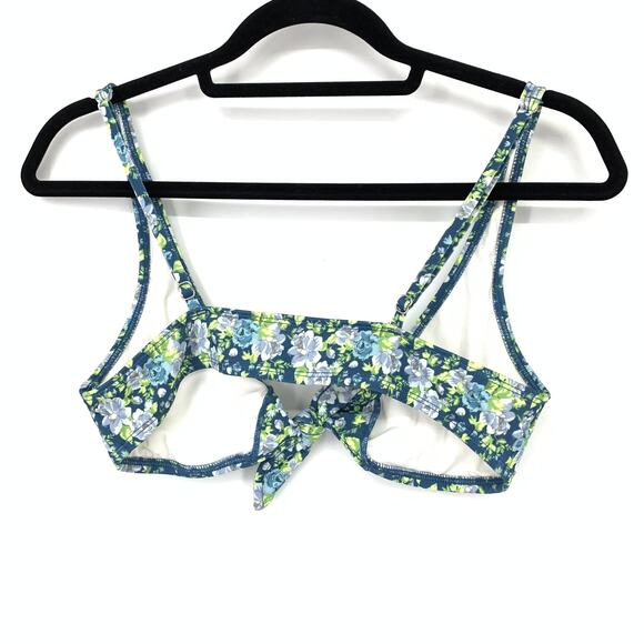 Urban Outfitters Out from Under Size M Floral Tie Front Bikini Top Adjustable - Picture 2 of 6